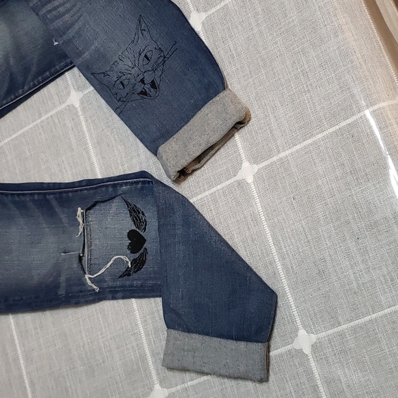 American Eagle Jeans with Patches, Size 00 - Picture 6 of 17